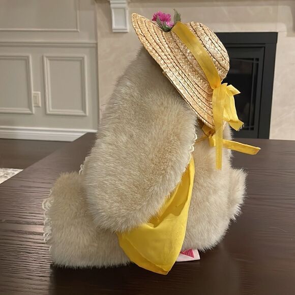 R. Dakin Rabbit Hare in Yellow Sun Dress, Straw Hat and Bow Excellent Condition - Picture 3 of 12